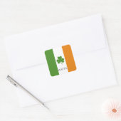 Sticker Carré Drapeau irlandais St Patrick avec Shamrock | Perso (Enveloppe)
