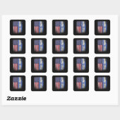 Sticker Carré Drapeau Israélo-Américain Israël Usa Racines Améri (Feuille)