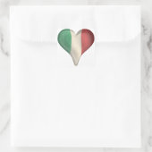 Sticker Carré Drapeau Italien Dans Un Coeur (Sac)