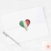 Sticker Carré Drapeau Italien Dans Un Coeur (Enveloppe)