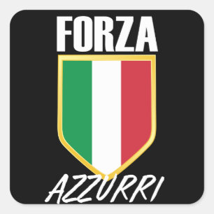 Sticker Carré Drapeau italien Forza Azzurri