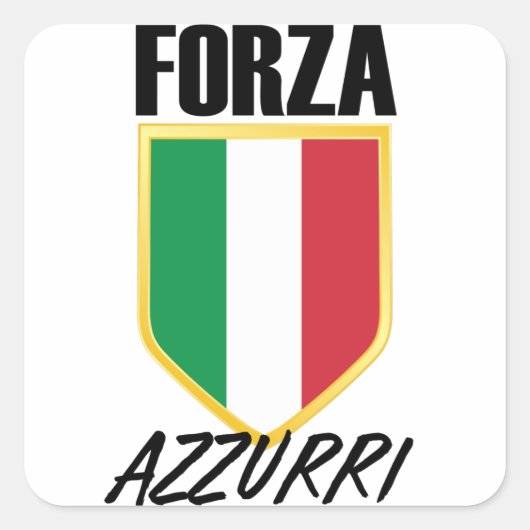 Sticker Carré Drapeau italien Forza Azzurri (Devant)