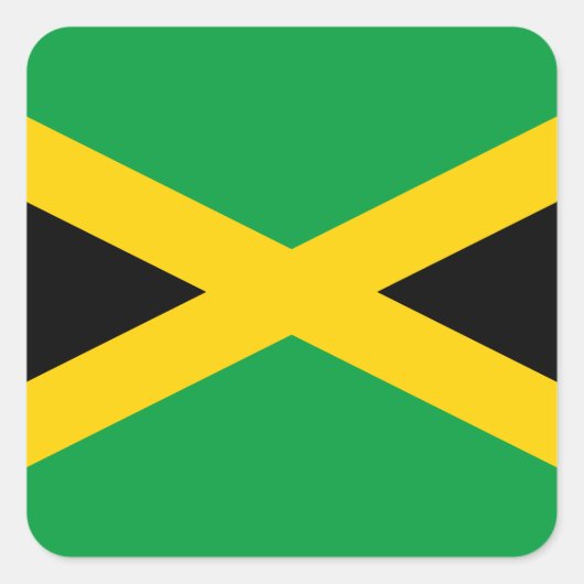 Sticker Carré Drapeau jamaïcain (Devant)