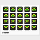 Sticker Carré Drapeau jamaïcain, noir, vert et jaune (Feuille)