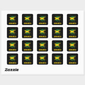 Sticker Carré Drapeau jamaïcain Retro (Feuille)