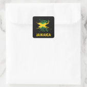 Sticker Carré Drapeau jamaïcain Retro (Sac)