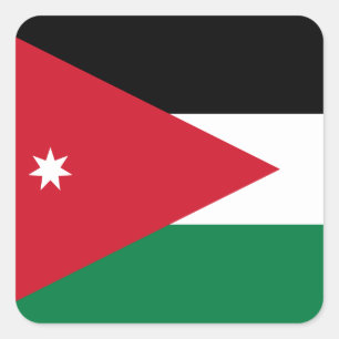 Sticker Carré Drapeau jordanien