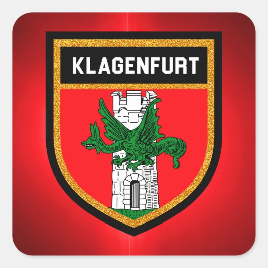 Sticker Carré Drapeau Klagenfurt (Devant)
