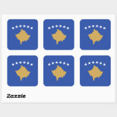 Sticker Carré Drapeau kosovar, Drapeau du Kosovo (Feuille)
