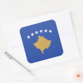 Sticker Carré Drapeau kosovar, Drapeau du Kosovo (Enveloppe)