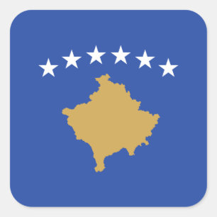 Sticker Carré Drapeau kosovar, Drapeau du Kosovo