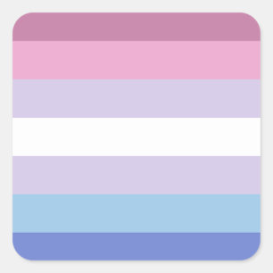 Sticker Carré Drapeau LGBTQ Bigender Pride