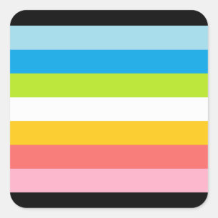 Sticker Carré Drapeau LGBTQ Queer Pride
