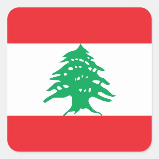 Sticker Carré Drapeau Liban/Liban (Devant)