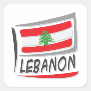 Sticker Carré Drapeau Liban Pride X