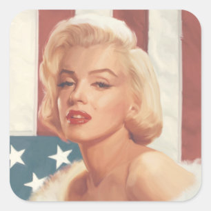 Sticker Carré Drapeau Marilyn