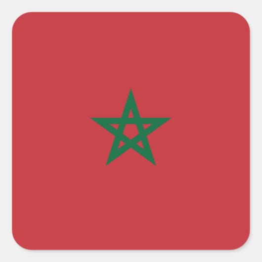 Sticker Carré Drapeau Maroc (Devant)