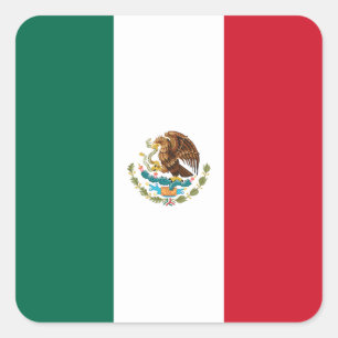 Sticker Carré Drapeau mexicain