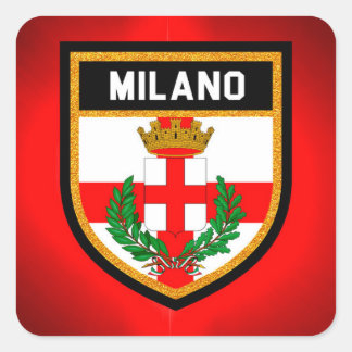 Sticker Carré Drapeau Milano