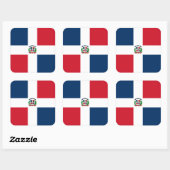 Sticker Carré Drapeau mondial de la République Dominicaine (Feuille)