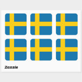 Sticker Carré Drapeau mondial de Suède (Feuille)