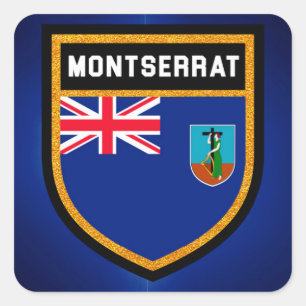 Sticker Carré Drapeau Montserrat