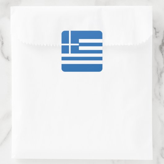 Sticker Carré Drapeau national de Grèce (Sac)