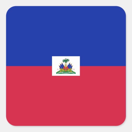 Sticker Carré Drapeau national d'Haïti (Devant)