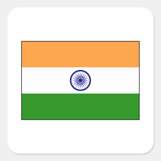 Sticker Carré Drapeau national indien (Devant)