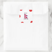 Sticker Carré Drapeau Népalais Et Conception En Népalais (Sac)