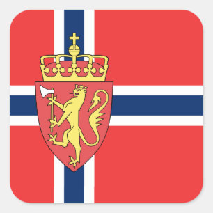 Sticker Carré Drapeau norvégien, Drapeau norvégien