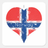 Sticker Carré Drapeau norvégien I Heart Norway (Devant)