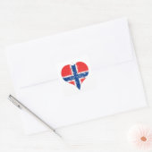 Sticker Carré Drapeau norvégien I Heart Norway (Enveloppe)