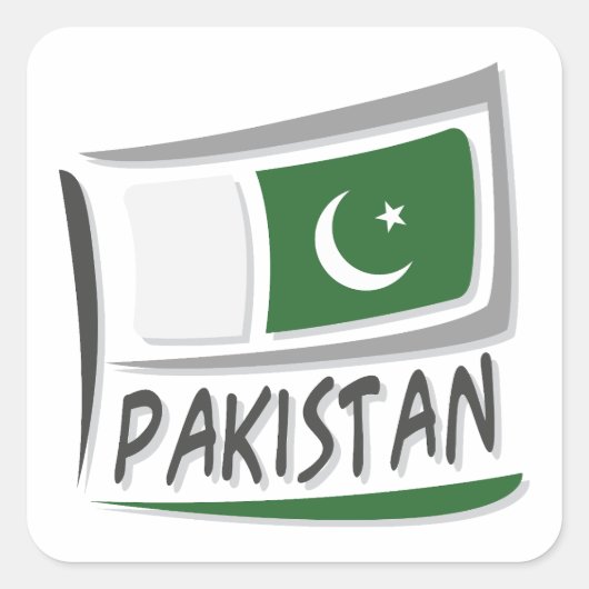 Sticker Carré Drapeau Pakistan Pride X (Devant)
