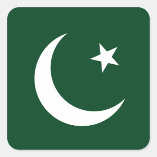 Sticker Carré Drapeau pakistanais