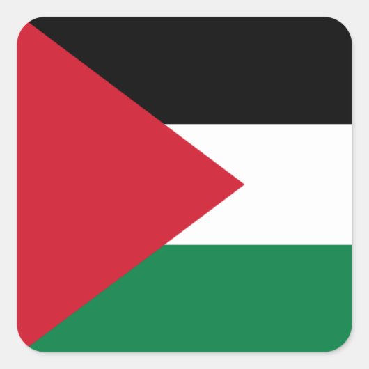 Sticker Carré Drapeau palestinien (Devant)
