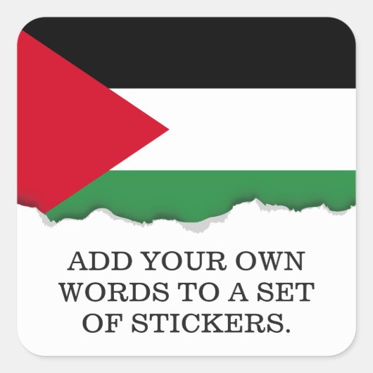 Sticker Carré Drapeau palestinien (Devant)
