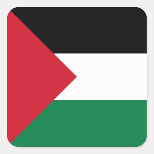Sticker Carré Drapeau palestinien (Devant)