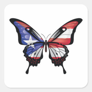 Sticker Carré Drapeau papillon de marque Swallowtail Porto Rico