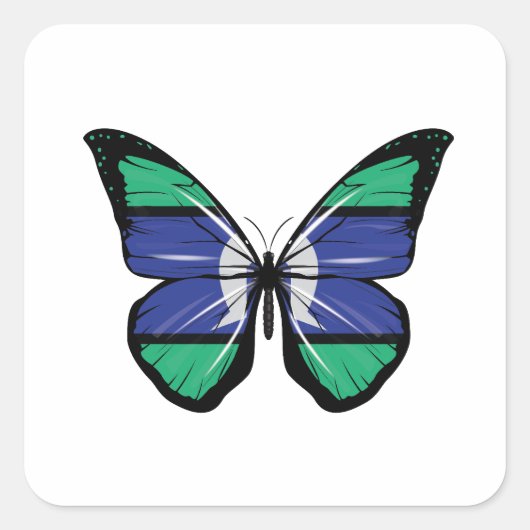 Sticker Carré Drapeau papillon des îles du détroit de Torres (Devant)