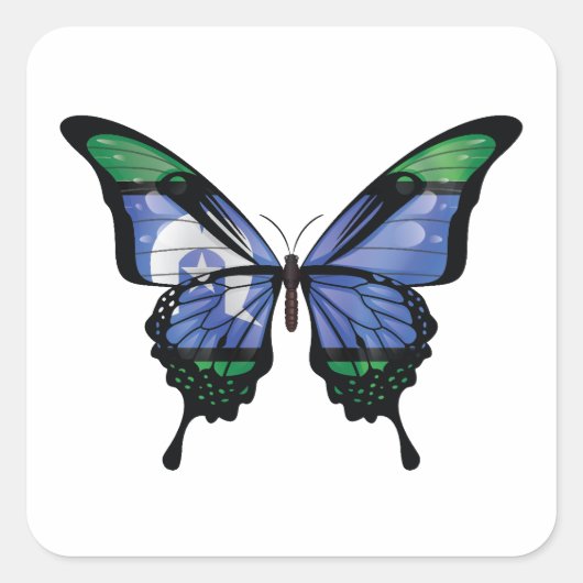 Sticker Carré Drapeau papillon du détroit de Torres (Devant)