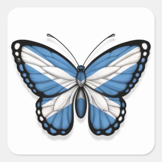 Sticker Carré Drapeau papillon écossais (Devant)