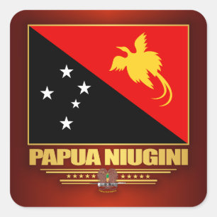 Sticker Carré Drapeau Papouasie-Nouvelle-Guinée