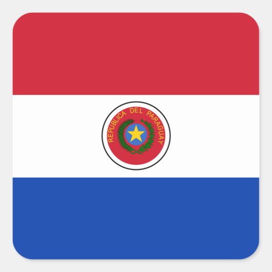 Sticker Carré Drapeau paraguayen (Devant)