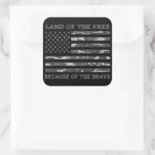 Sticker Carré Drapeau Patriotique Camo Américain Terre De La Lib (Sac)