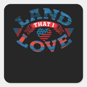 Sticker Carré Drapeau Perfect USA Lover Design America