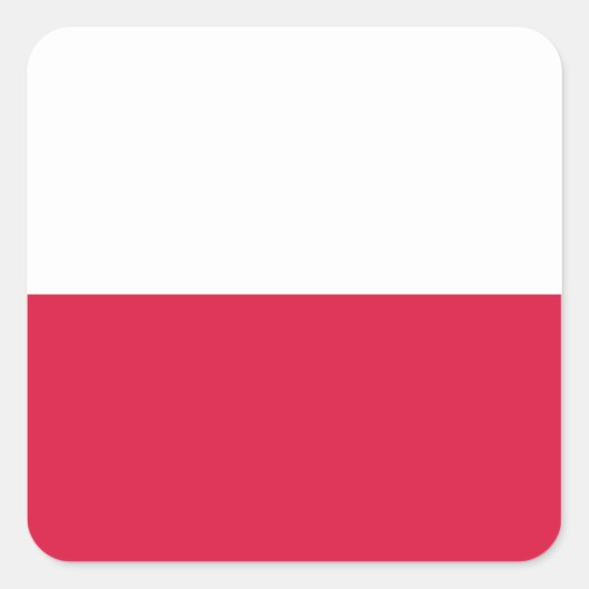 Sticker Carré Drapeau polonais (Devant)