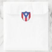 Sticker Carré Drapeau Porto Rico Silver Shield (Sac)
