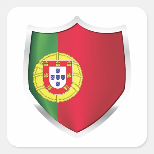 Sticker Carré Drapeau Portugal Silver Shield (Devant)