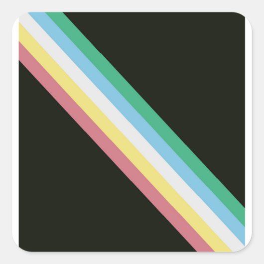 Sticker Carré Drapeau Pour Handicap Pour Fierté (Devant)